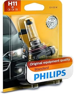 Philips12362B1 H11 Standard Halogen Replacement Headlight Bulb, 1 Pack