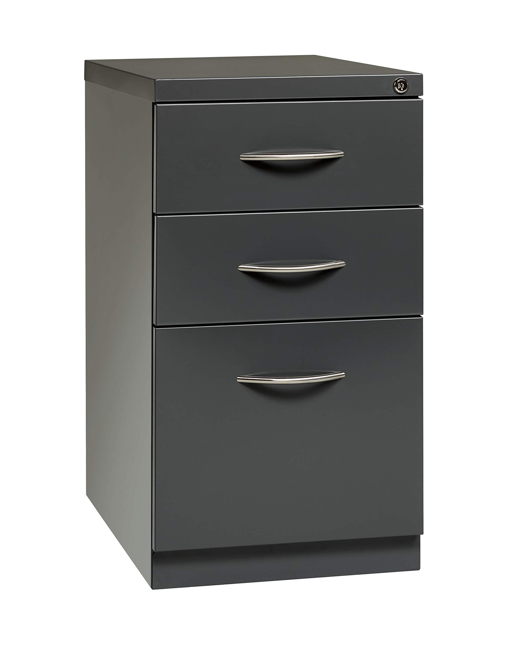 Office Dimensions 23-inch Deep 3-Drawer Box/File with Arch Pull Mobile Pedestal, Charcoal