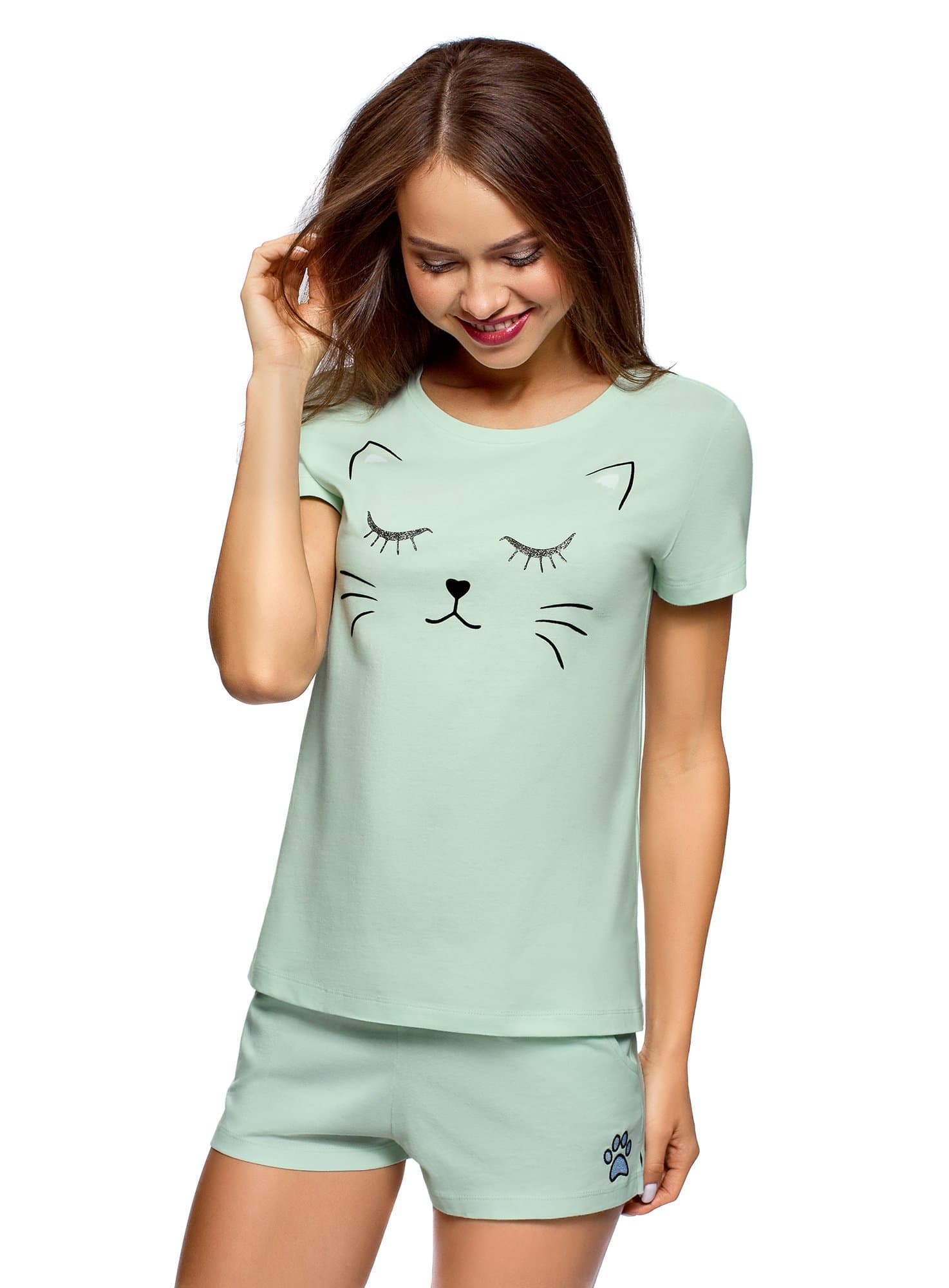 Women's Printed Cotton Pajama Set