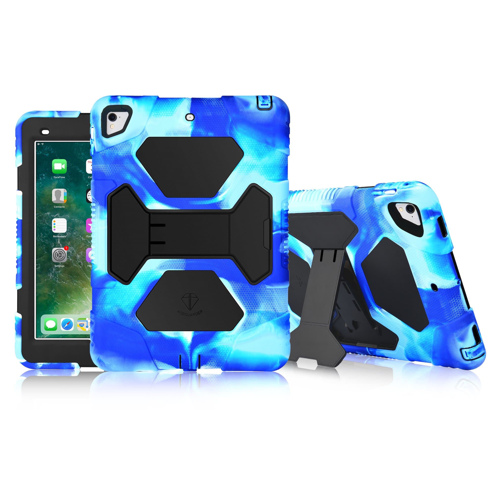 iPad Pro 10.5 Case iPad Air 10.5 Case (3rd Generation) with Adjustable Kickstand Hybrid Three Layer Heavy Duty Kids Case with Shockproof Anti-Fall for New Apple iPad Air 3 (2019) (Navy/Black)