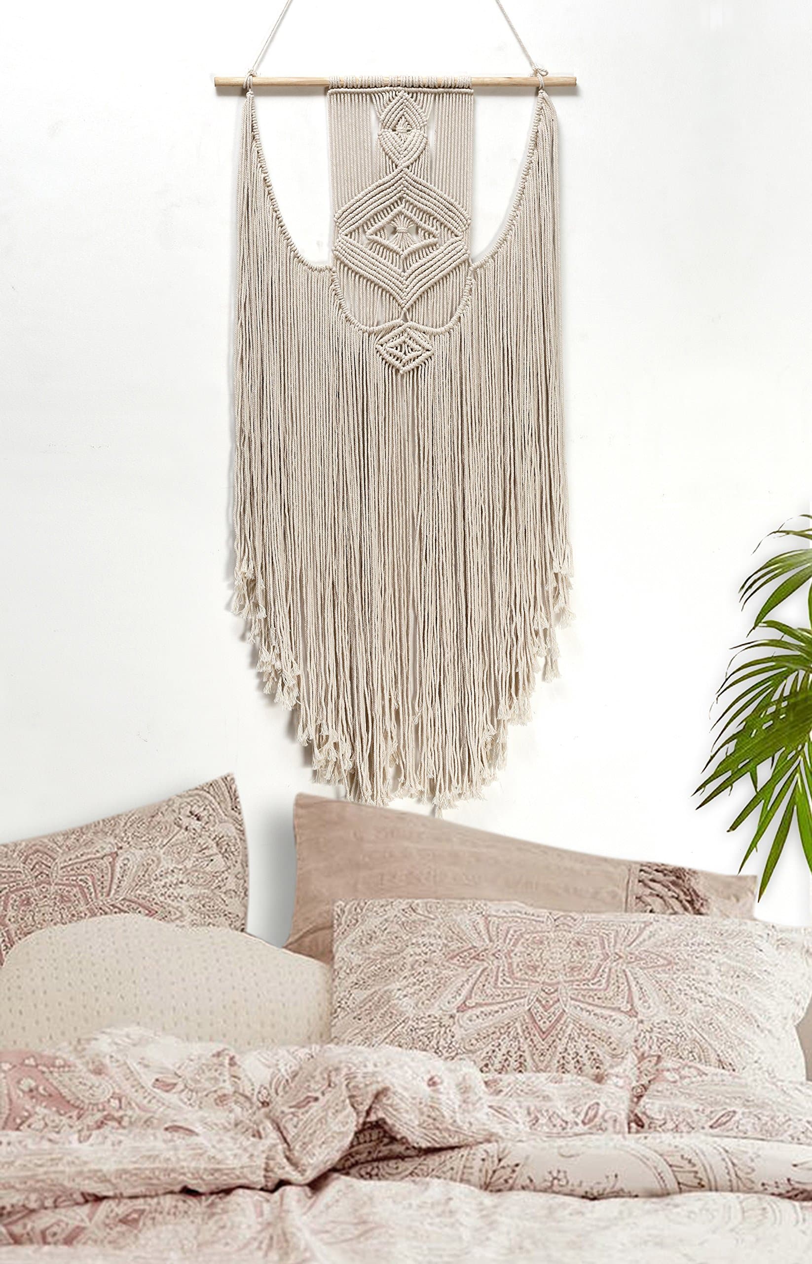 RawyalCrafts Handmade Macrame Wall Hanging- Woven Wall Art- Macrame- Boho Wall Pediments- 36”L X 15”W