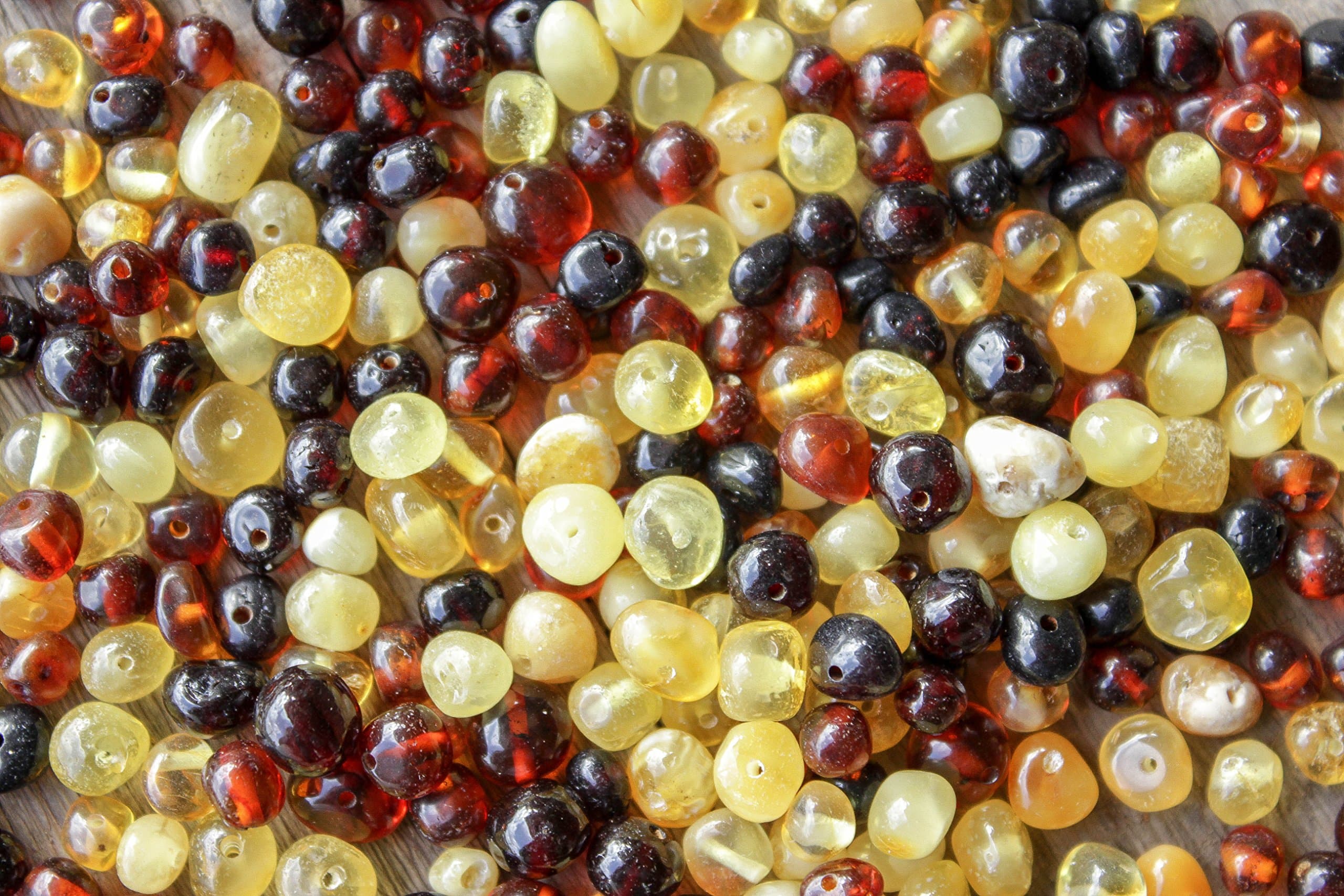 50 Pcs Multicolored Baltic Amber Beads
