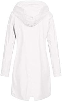 Waterproof Jackets Sale Clearance Women Long Raincoats Lightweight Trench Coats Ladies Windproof Waterproof Hoodies Casual Loose Rain Jacket Winter Fall Outdoor Hiking Traveling Jackets Windbreaker