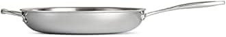 Tramontina Three Layer Clad Stainless Steel 12" Frying Pan with Auxiliary Handle, Induction Ready Frying Pan, Dishwasher Safe, NSF Certified, Made in Brazil