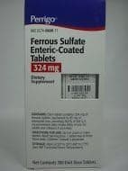 Perrigo Ferrous Sulfate 324mg Enteric-coated Red Tablets 100count