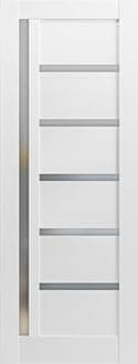 SARTODOORS Lite Slab Barn Door Panel | Quadro 4088 White Silk with Frosted Opaque Glass | Sturdy Finished Wooden Modern Doors | Pocket Closet Sliding-32 x 84"-Frosted Glass