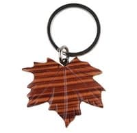 Handmade Wooden Maple Leaf Keychain