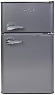 Hoover Top Mount Refrigerator - Light Retro Style, 121L Gross Capacity, Defrost, Mechanical Control, Interior Light, Silver - HTR-K121-S