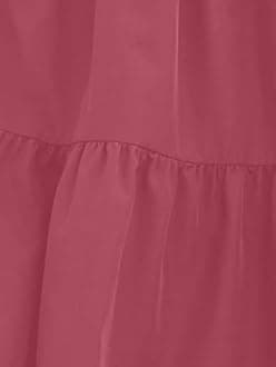 Aahwan Women's Polycotton Maxi Solid Tiered Ruched Elastic Waist Skirt