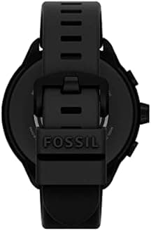 Fossil Men's or Women's Gen 6 Wellness Edition 44mm Touchscreen Silicone Smart Watch, Color: Black (Model: FTW4069V)