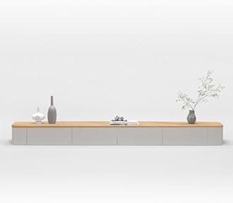 Modern Wall Mounted Floating TV Stand, Entertainment Unit, TV Console with Doors Drawers for Living Room, Bedroom (Wood, 220CM)