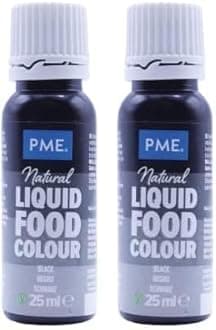 PME 100% Natural Food Colour Liquid - Black (25ml) (Pack of 2)