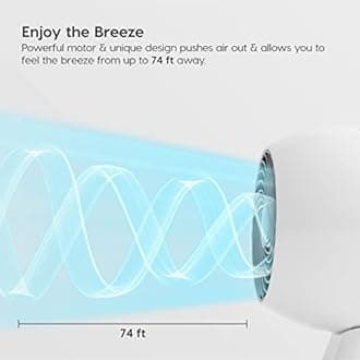 IRIS USA WOOZOO Air Circulator Fan with Remote, Oscillating, 3 Speeds, 74ft Max Air Distance, 112° Adjustable Tilt, 35db Quiet Motor, Small Fan for Bedroom, Office, Dorm, White