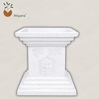 Ceramic tulsi Pot Design Color- White (Tulsi Pot)