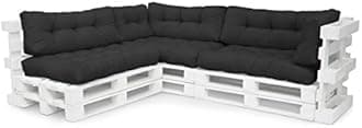 Spatium pallet cushions, Cushions for pallets, pallet pad, Euro pallet furniture (Long Back Cushion 120x40x10/20, Anthracite)