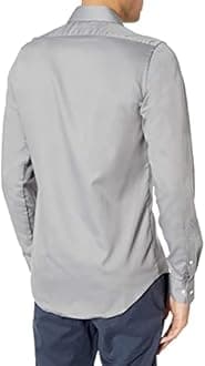 Van Heusen Men's Lux Sateen Fitted Solid Spread Collar Dress Shirt