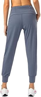 Soothfeel Women's Joggers with Zipper Pockets Petite/Regular/Tall High Waisted Athletic Workout Yoga Pants Joggers for Women