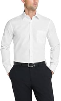 Van Heusen Men's Dress Shirt Fitted Poplin Solid