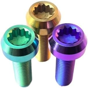 Compatible With 6Pcs Titanium BBS Split Rim Bolts M7*24 Mm 12 Point Hea D Screw Ti6Al4V Two-Piece Three Pieces Wheel Hub Ti Fastener(Puple,M7x24)