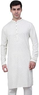 Jompers Men's Chikankari Embroidered and Sequence Kurtas