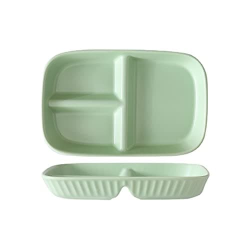 Porcelain Diet Dinner 3 Compartment Plate, Portion Control Plates, Divided Dinner Plates for Adults