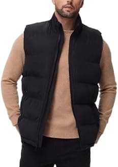JIHUILAI Men's Puffer Vest Winter Jacket Warm Puffy Vests Men Outdoor Sleeveless Lightweight Water-Resistant Vest M To 5XL