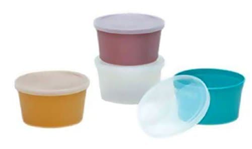 Denture Cup, Transparent W/Lid, 25 Units 1 pack
