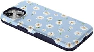 Casely iPhone 14 Case | Daisy Daydream | Baby Blue Floral | Compatible with MagSafe | Bold Protective Design