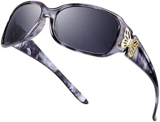 LVIOE Polarized Sunglasses for Women, Fashion Butterfly Decoration Driving Fishing-99.99% UV Protection