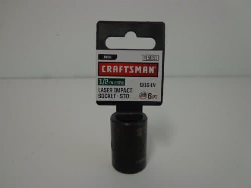 Craftsman Laser Impact Socket 1/2" Drive 9/16" Impact Socket 6 Point 15851