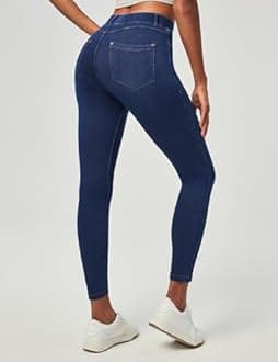 IUGA Jeggings for Women Tummy Control Stretchy Jeans for Women High Waisted Pull on Skinny Jean Leggings with Pockets Trendy