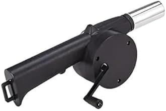 TRIGOP Barbecue Grills - Foldable Charcoal Barbeque Grill With (2 Spatula, 1 BBQ, 12 Stick & 1Air Blower) | Outdoor Bbq Grill Tools For Camping Picnics Traveling - Stellar Black (Air Blower)