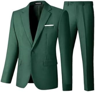 Wangyue 2 Piece Suit Men Slim Fit Suits for Mens One Button Men Suit Slim Fit Wedding Groomsmen Prom Homecoming Suits
