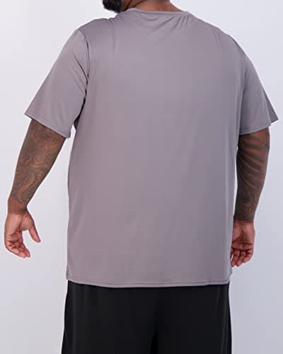 Real Essentials 3 Pack: Men’s Big & Tall Short Sleeve Dry Fit Crew Neck T-Shirt - Gym Workout Athletic Running Tee (3XT-5XT)