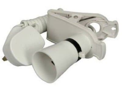 Wanway White Clip-on Clamp on Light Lighting Kit Fitting with UK Plug and B22 BC Bayonet Socket Lamp holder Lamp Base