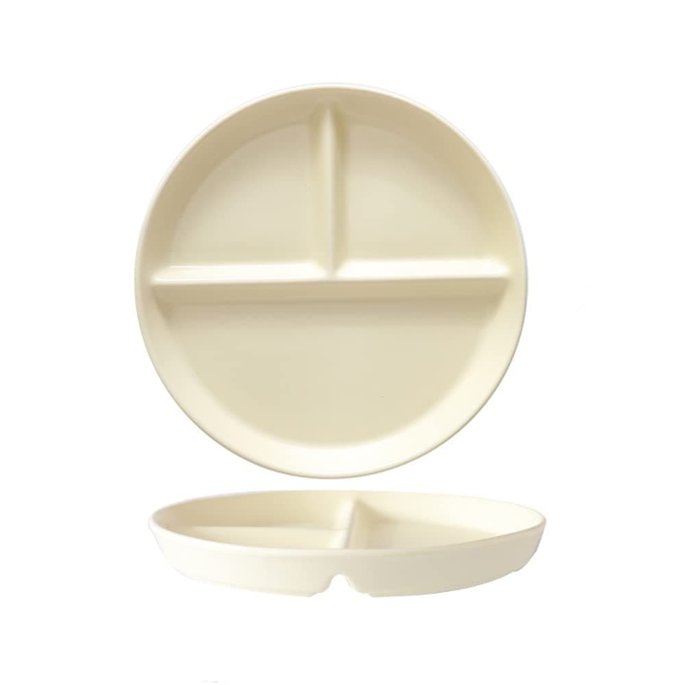 Porcelain Diet Dinner 3 Compartment Plate, Portion Control Plates, Divided Dinner Plates for Adults