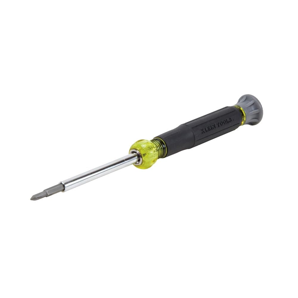 32581 4-in-1 Electronics Screwdriver Set with 2 Slotted, 2 Phillips Precision Machined Bits, Ideal for Terminal Blocks