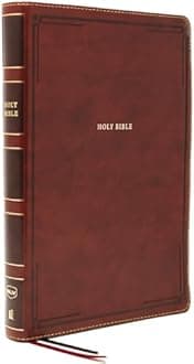 NKJV Holy Bible, Giant Print Thinline Bible, Brown Leathersoft, Thumb Indexed, Red Letter, Comfort Print: New King James Version: Holy Bible, New King James Version