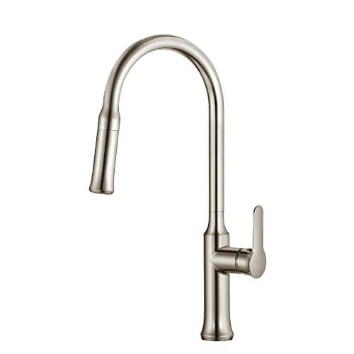 Kitchen Sink Faucet Delle Rosa Solid Brass Single Lever Pull Out Pre-rinse High Handle Located Kitchen Faucet Brushed Nickel