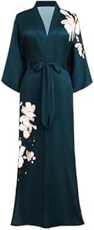PRODESIGN Kimono Robe for Women - Long Satin Sleepwear Silky Kimono Cover-Up Nightgown Japanese Bathrobe Loungewear Blouse