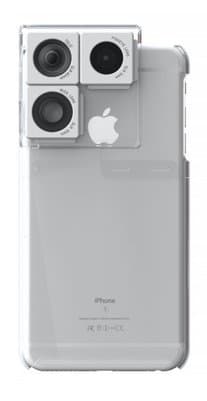 Stylish iPhone 6S Silver case with Optical Lens in a Special Hardback Case