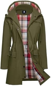 SaphiRose Women's Hooded Waterproof Rain Jacket Casual Coat