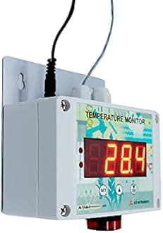 Wall Mounted Server Room Temperature Monitor with Audio and Visual Buzzer for Food Industry, Pharmaceuticals, Warehouse, Data Centres, Cold Storage Along with Calibration Certificate