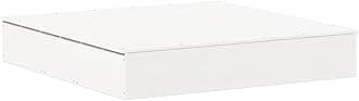 vidaXL Rustic White Wooden Sandpit with Protective Cover 43.7X43.7In Solid Pine for Outdoor Play Children Sensory Sandbox Kids'Sand Pit Lid Medium