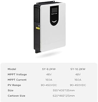1000-10200w Hybrid Solar Inverter , Dc 12 V/24 V/48v-Ac230v Off-Grid Pure Sine Wave Inverter , Built-In 40/80/120/160a Mppt Solar Controller , Photovoltaic Inverter Controller All-In-One,DC48V-10200W