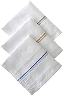 M2K HUB® Large Size Premium Cotton Handkerchief for Men, 100% Cotton Premium Collection Hanky For Men Big Size XXL (12 Pack Set)