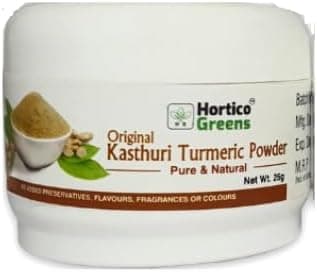 Kasturi Natural & Organic/Pesticides Free - Turmeric/Kasthuri Haldi/Musk Haldi/White Turmeric/Jangli Haldi/Curcuma aromatica Powder | 25 Grams