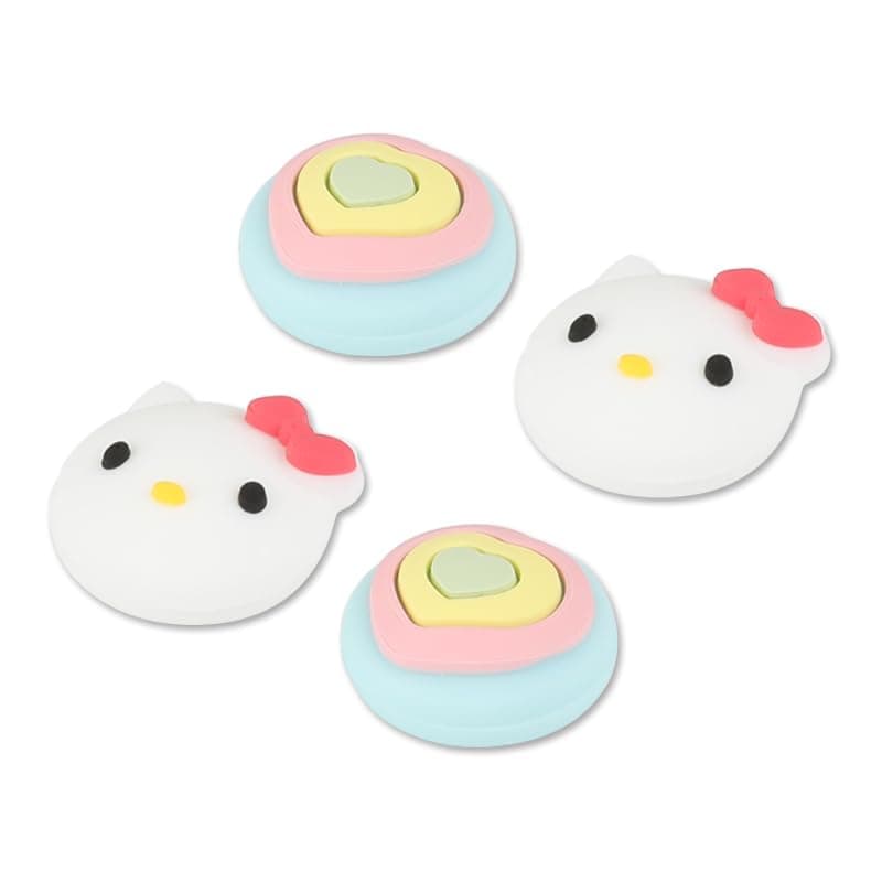 PERFECTSIGHT Cute Switch Thumb Grip Caps Compatible with Nintendo Switch OLED/Lite Console, Kawaii Soft Silicone Analog Stick Button Cover for Ns Joycon Controller,4PCS Anime Joystick Caps (Kitty)
