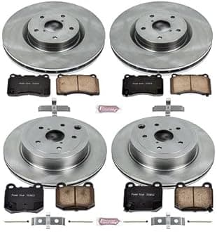 Power Stop KOE4490 Autospecialty Front and Rear Replacement Brake Kit-OE Brake Rotors & Ceramic Brake Pads For 2008 2009 2010 2011 2012 2013 2014 2015 2016 2017 Subaru Impreza WRX Sti