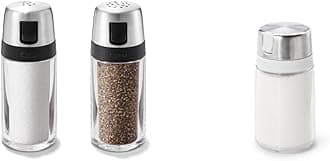 OXO Salt and Pepper Shaker Set (Clear) + OXO Good Grips Plastic Sugar Dispenser